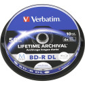 1x10 Verbatim M-Disc BD-R BluRay 50GB 6x Speed Cakebox printable
