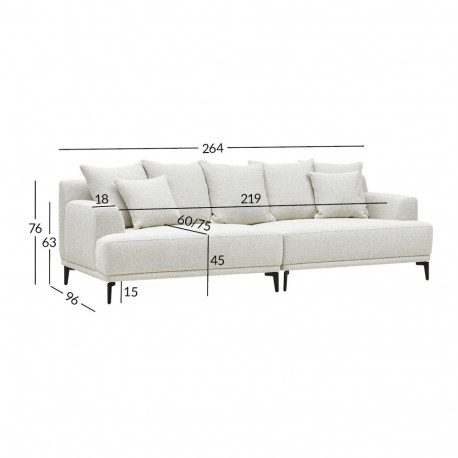 Sofa MAGNOLIA 4-seater, light beige