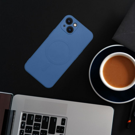 Case for Samsung A17 / A18 Silicone Mag Cover compatible with MagSafe (camera protection) blue