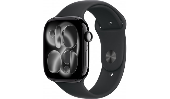 Apple Watch 11 GPS 46mm Sport Band M/L, jet black/black (MEUX4ET/A)