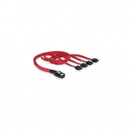 Adapterkabel mini SAS 36 Pin (SFF 8087) > 4x SATA (rot, 50cm)