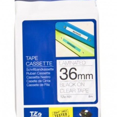 BROTHER TZE161 36 BLACK ON CLEAR