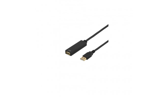 Deltaco USB2-EX15M USB cable USB 2.0 15 m USB A Black