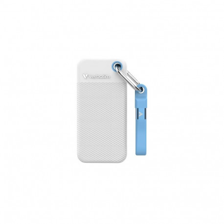 Verbatim Pocket SSD USB 3.2 Gen 2 1TB White/Light Blue incl. two rubber sleeves
