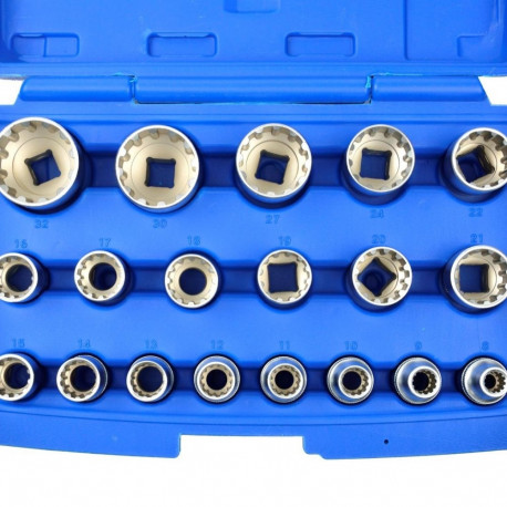 1/2" Gear Lock Socket Set 8-32mm 19pcs Geko