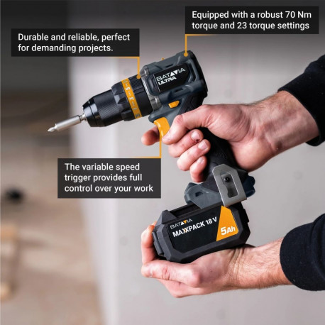 Batavia B.V. | Cordless Brushless Combi Drill 70 Nm, Without Battery and Charger - 18V