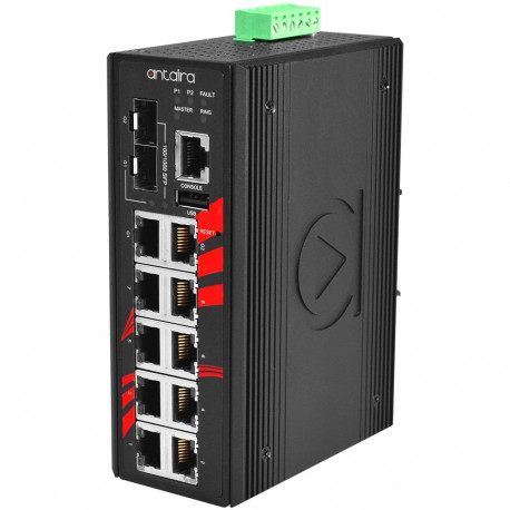 Switch: 8 x 10/100/1000BaseT(X), 2 x SFP/RJ45 Combo, -10 kuni 70°C, manageeritav L3, DIN