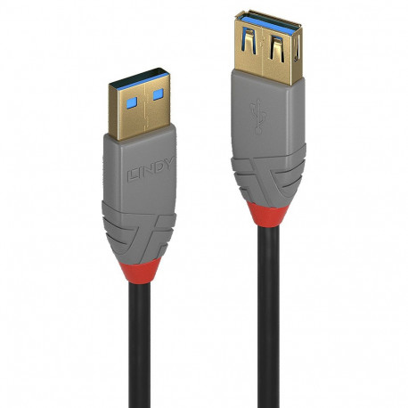 USB 3.2 pikenduskaabel A - A 3.0m, ANTHRA, must