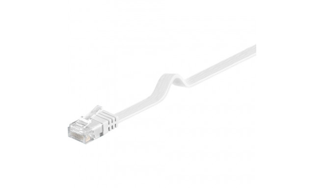 Cat5e Network cable flat cable U/UTP unshielded 2xRJ45 plug white 1m