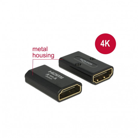 Delock Adapter High Speed HDMI with Ethernet – HDMI-A female > HDMI-A female 4K Gender Changer black