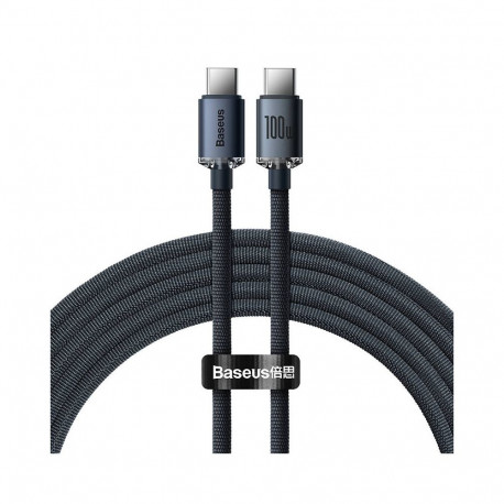 Cable USB C - USB C 1.2m PD2.0 100W 20V 5A QC3.0 Crystal Shine BASEUS