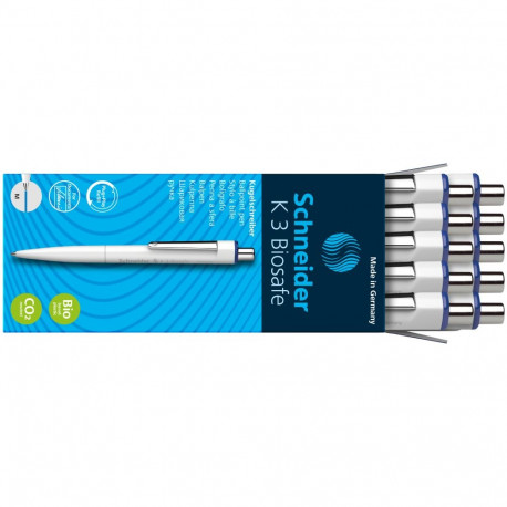 Pastapliiats Schneider K3 Biosafe valge korpus, sinine tint