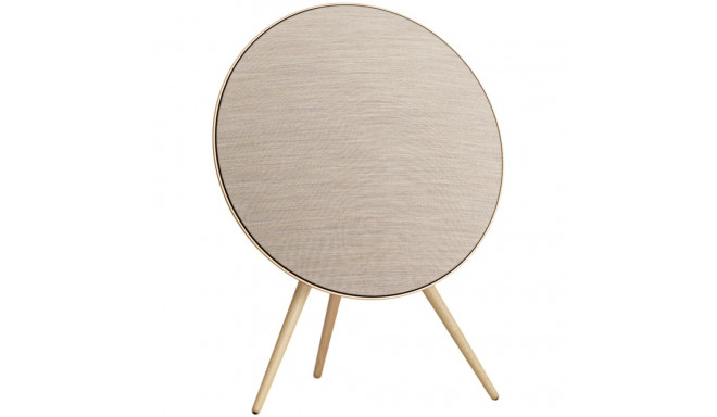 Beosound A9 5th Gen Speaker Gold Tone (Back Sand/Cover Golden/Legs White Oak)