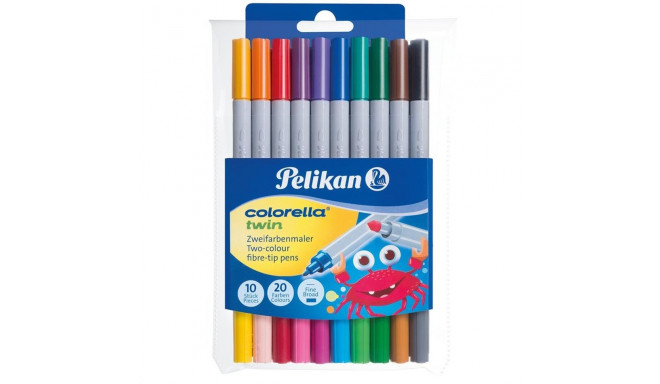 Pelikan viltpliiats, colorella twin, kahe otsaga, 10 tk/20 värvi
