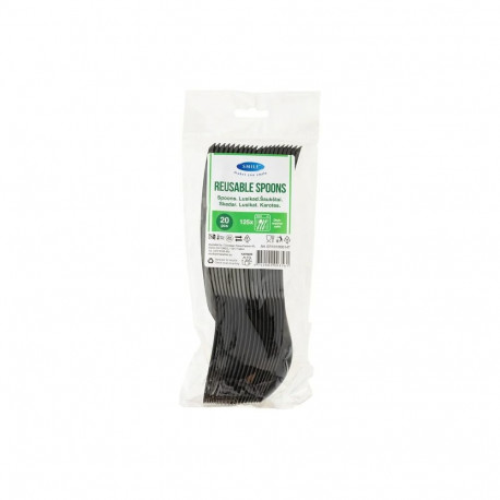 Spoons SMILE reusable 20pcs black
