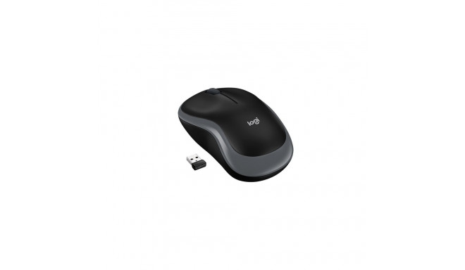 Logitech M185 Wireless Mouse, RF Wireless, 1000 DPI, Black/Grey