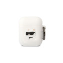 Karl Lagerfeld Apple Airpods 1/2 3D Logo NFT Choupette Head Silicone Case White Karl Lagerfeld Apple Airpods 1/2 3D Logo NFT Choupette Head Silicone Case White