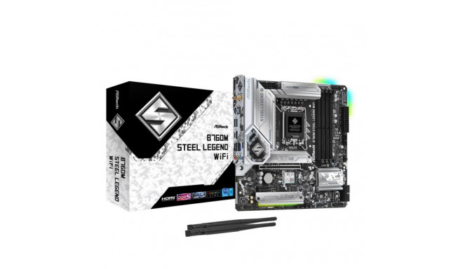 Asrock Mainboard||Intel B760 Express|LGA1700|Micro-ATX|Memory DDR5|Memory slots 4|1xPCI-Express 4.0 