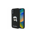 Karl Lagerfeld Karl Lagerfeld Silicone Karl Head Print MagSafe iPhone 16 Case - Black
