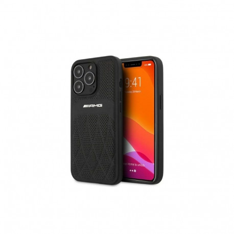 Mercedes-Benz AMG Leather Curved Lines case for iPhone 13 Pro Max - black