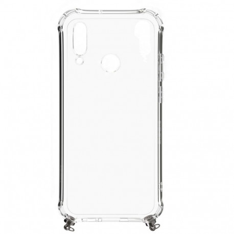 Evelatus Huawei P30 Lite Silicone Transparent with Necklace TPU Strap Space Gray