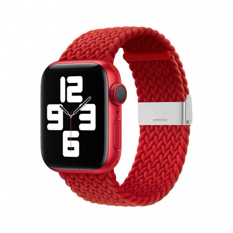 iLike Apple Watch 38/40/41mm Braided Fabric Strap Red