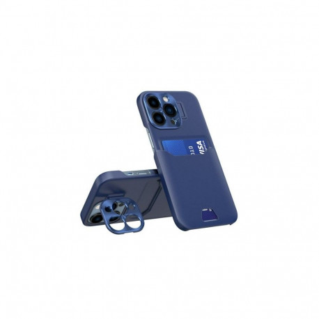 iLike Apple iPhone 14 Pro Leather Stand Case card wallet with stand Blue