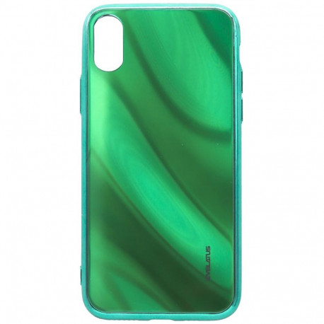 Evelatus case Apple iPhone X/XS Water Ripple Full Color Electroplating Tempered Glass, green