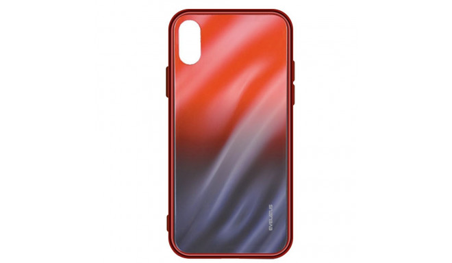 Evelatus Huawei P Smart 2019 Water Ripple Full Color Electroplating Tempered Glass Gradient Red-Blac