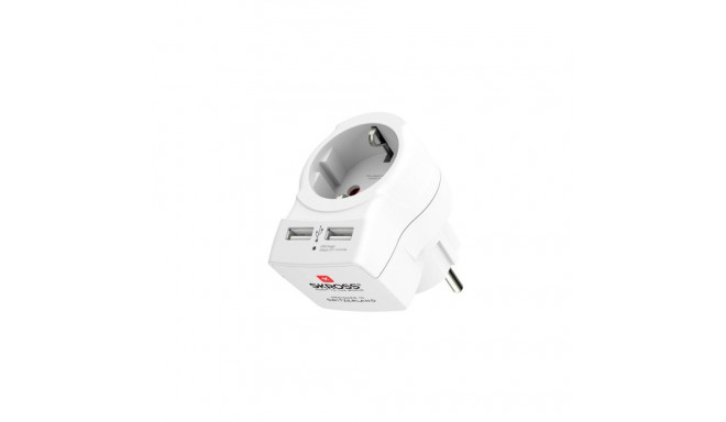 Skross In-line socket + USB White