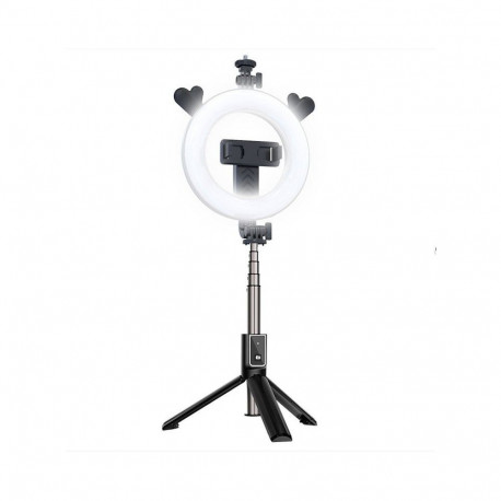 CP X5 LED 16cm Rechargeable Selfie Lamp with BT Remote & Handle + Floor Stand 20-90cm + Phone Holder