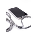 Evelatus Samsung A40s Case with rope Black Stripes Transparent Evelatus Samsung A40s Case with rope Black Stripes Transparent