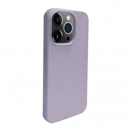 iLike Apple iPhone 14 Pro Max Silicone plastic case Eco Print Design Flower Purple