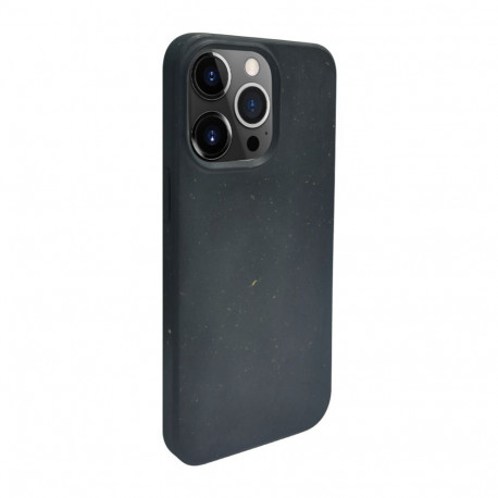 iLike Apple iPhone 14 Pro Max Silicone plastic case Eco Print Design Black