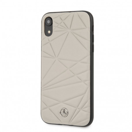 Mercedes-Benz Apple iPhone XR Twister Genuine Leather Hard Case Grey