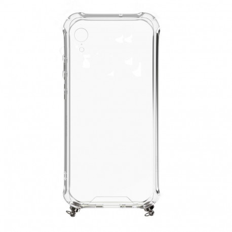 Evelatus Apple iPhone XR Silicone TPU Transparent with Necklace Strap Gold