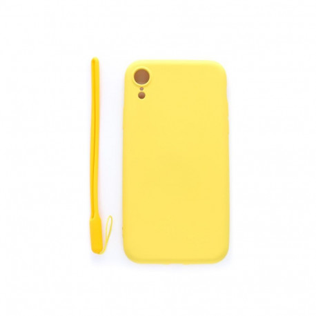 Evelatus Apple iPhone XR Soft Touch Silicone Case with Strap Yellow