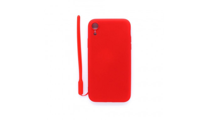 Evelatus Apple iPhone XR Soft Touch Silicone Case with Strap Red