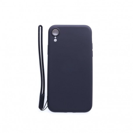 Evelatus Apple iPhone XR Soft Touch Silicone Case with Strap Black