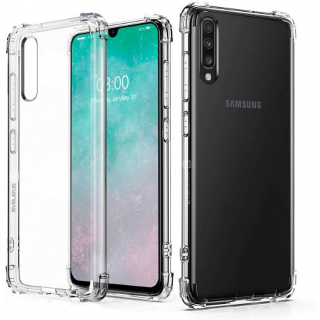 Evelatus Samsung Galaxy A70 Military Shockproof Silicone Case TPU Transparent