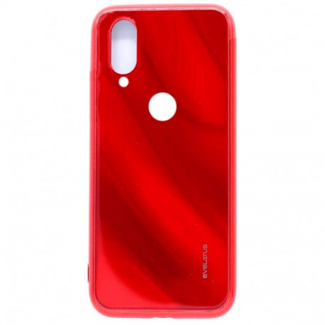 Evelatus Xiaomi Redmi 7 Water Ripple Full Color Electroplating Tempered Glass Case Red