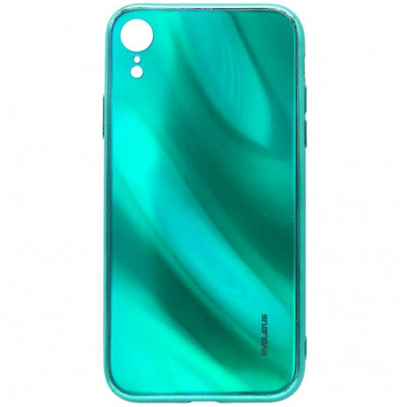 Evelatus Apple iPhone XR Water Ripple Full Color Electroplating Tempered Glass Case Green