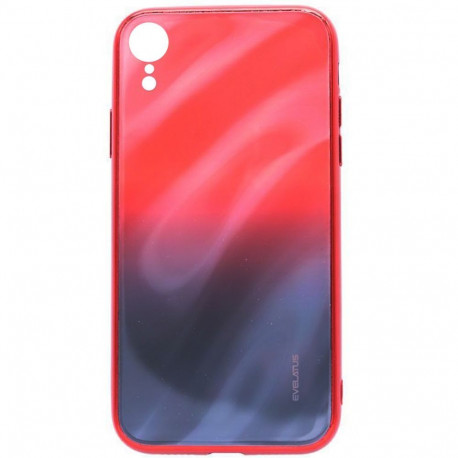 Evelatus Apple iPhone XR Water Ripple Gradient Color Anti-Explosion Tempered Glass Case Gradient Red