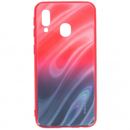 Evelatus Samsung Galaxy A40 Water Ripple Gradient Color Anti-Explosion Tempered Glass Case Gradient 