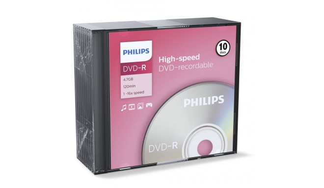 1x10 Philips DVD-R 4,7GB 16x SL