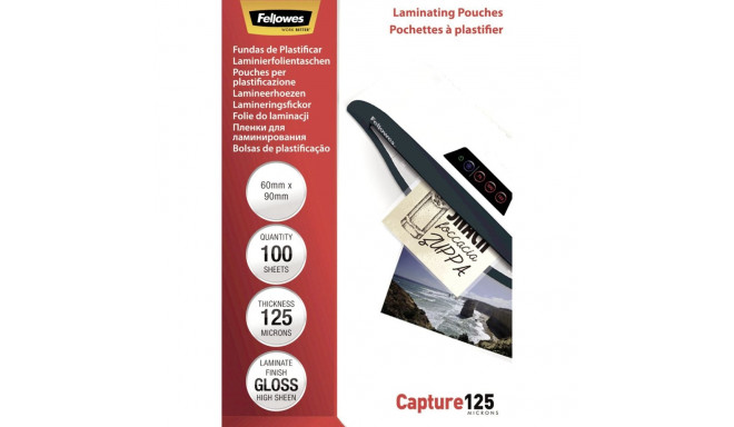 Fellowes Glossy 125 Micron Card Laminating Pouch - 60x90 mm