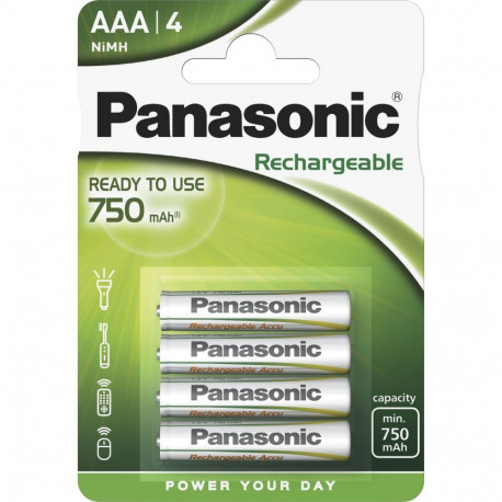 1x4 Panasonic laetav NiMH Micro AAA 750 mAh Evolta akupatarei