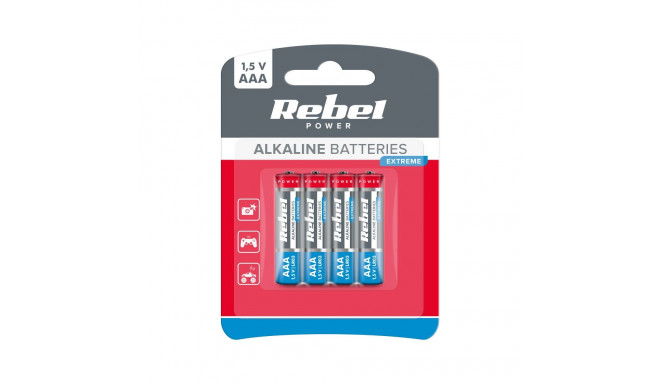 Baterie alkalilised REBEL EXTREME LR03 4 tk/bl.