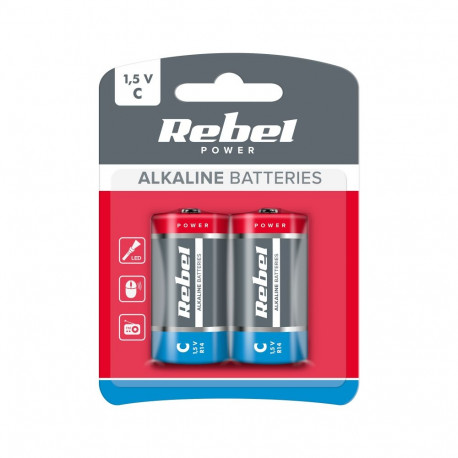 Baterie alkalilised REBEL LR14 2 tk/bl.