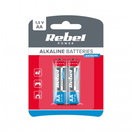 Baterie alkalilised REBEL EXTREME LR06 2 tk/bl.